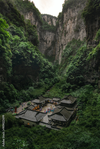 The Wulong Tiankeng Natural Bridges National Park of Chongqing China photo