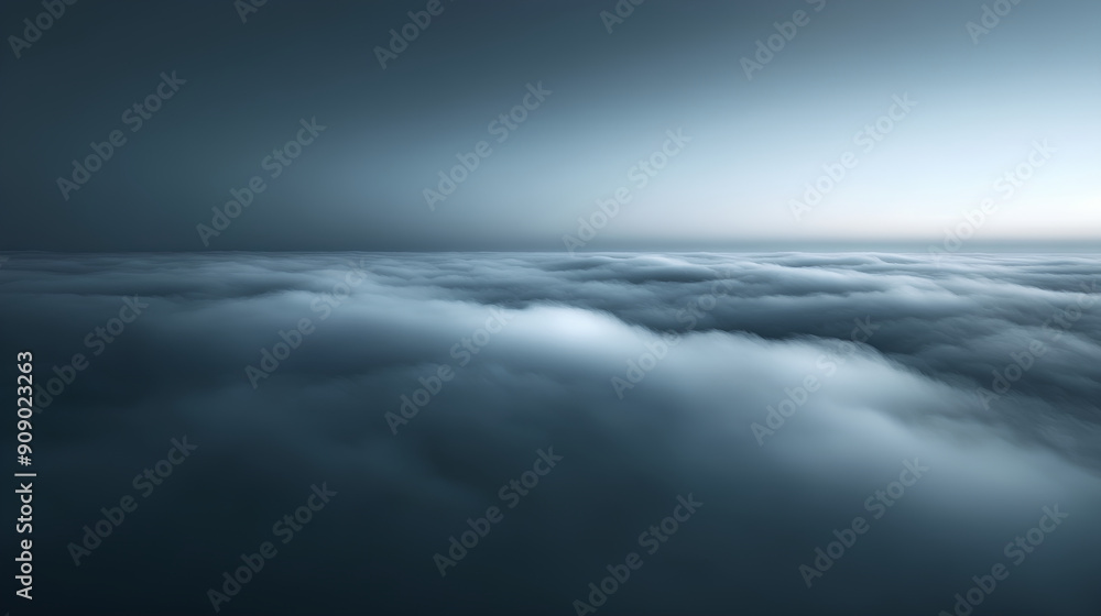 Obraz premium A serene landscape of an endless sea of clouds,