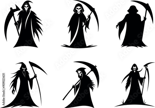 Grim Reaper silhouette vector graphic Illustration