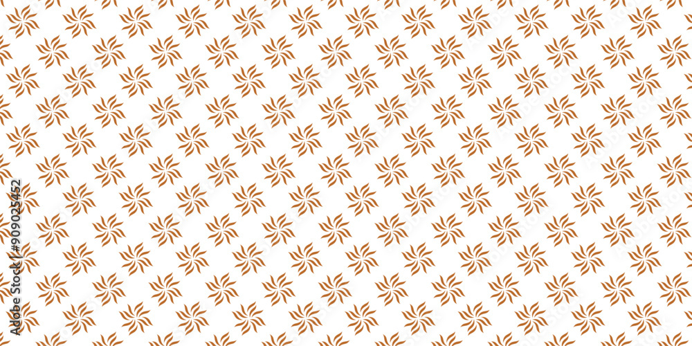 Fototapeta premium Golden floral decorative seamless pattern design.