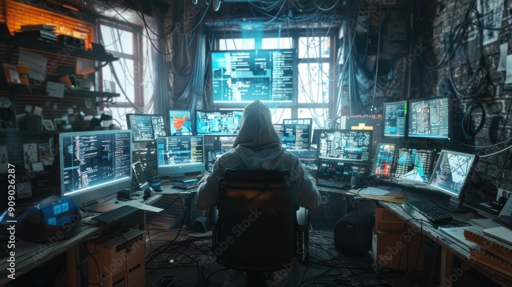 The Hacker at Workstation The Hacker at Workstation