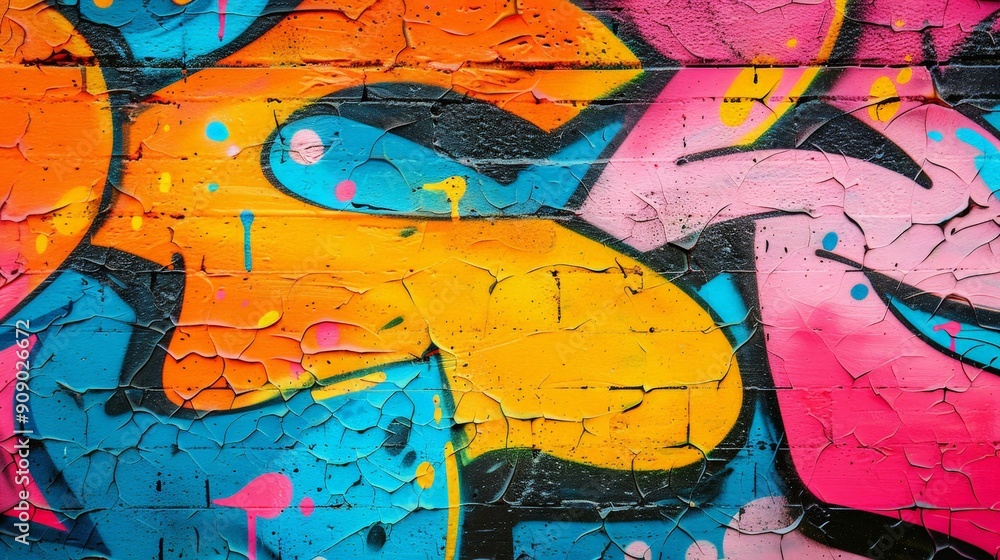 Bold graffiti wall texture with vibrant colors and urban feel Bold graffiti wall texture with vibrant colors and urban feel