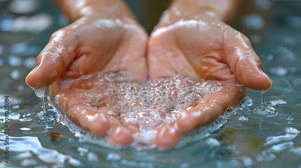 Fototapeta premium A person is holding two oranges in their hands while they are in a bathtub. The oranges are floating in the water, and the person appears to be enjoying the experience