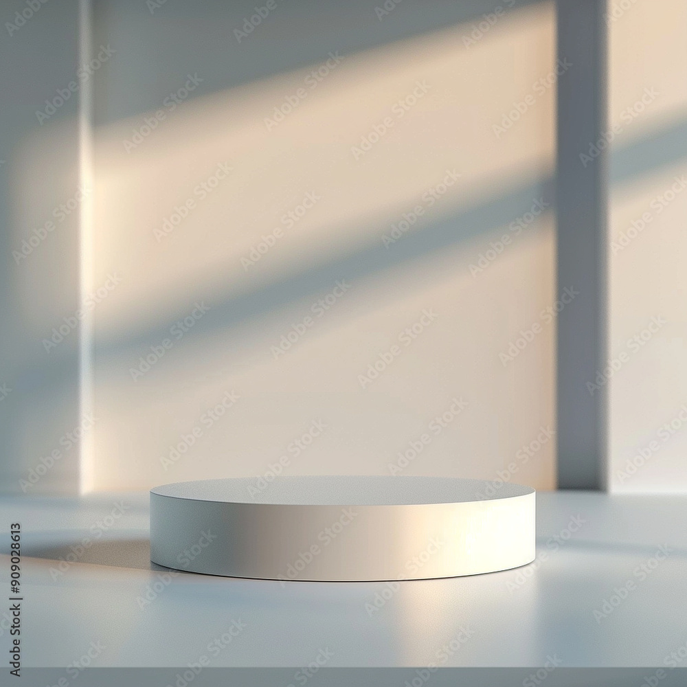 interior of a modern house with close up product display podium interior of a modern house with close up product display podium