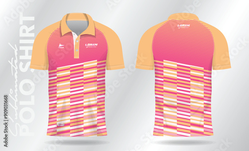 Polo shirt template for soccer jersey, football kit or sports uniform. polo shirt for sport uniform in front view and back view