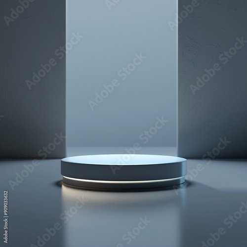 interior of a modern house with close up product display podium