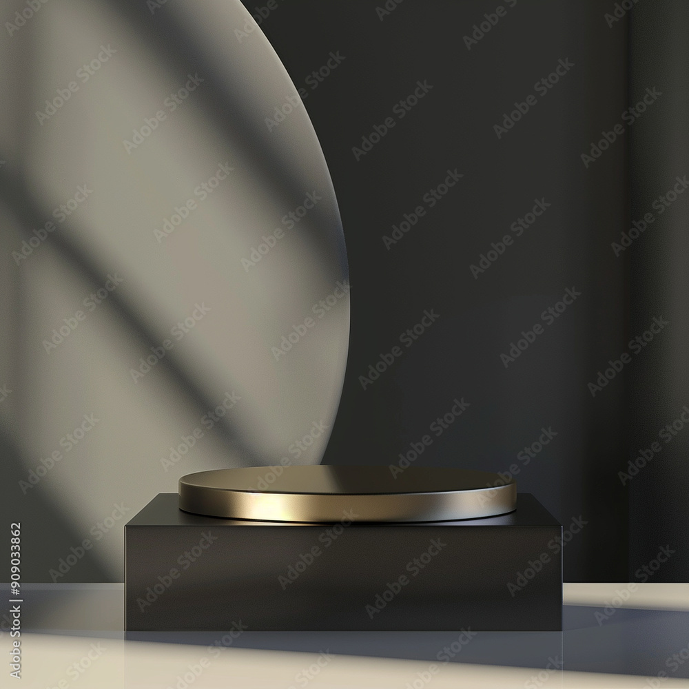 interior of a modern house with close up product display podium interior of a modern house with close up product display podium