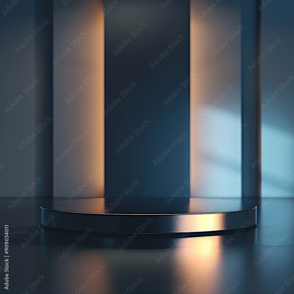 interior of a modern house with close up product display podium interior of a modern house with close up product display podium