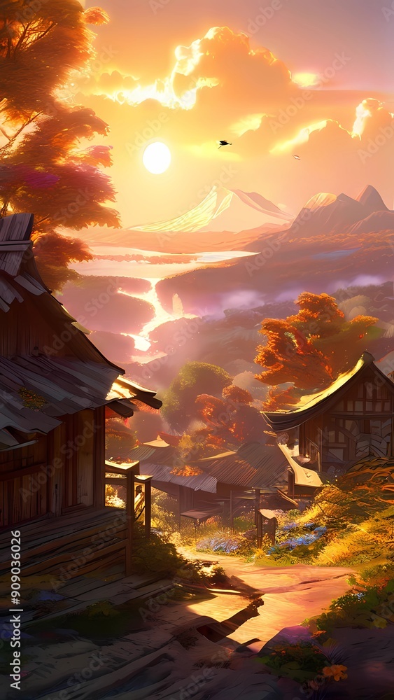 Fototapeta premium sunset over the mountains