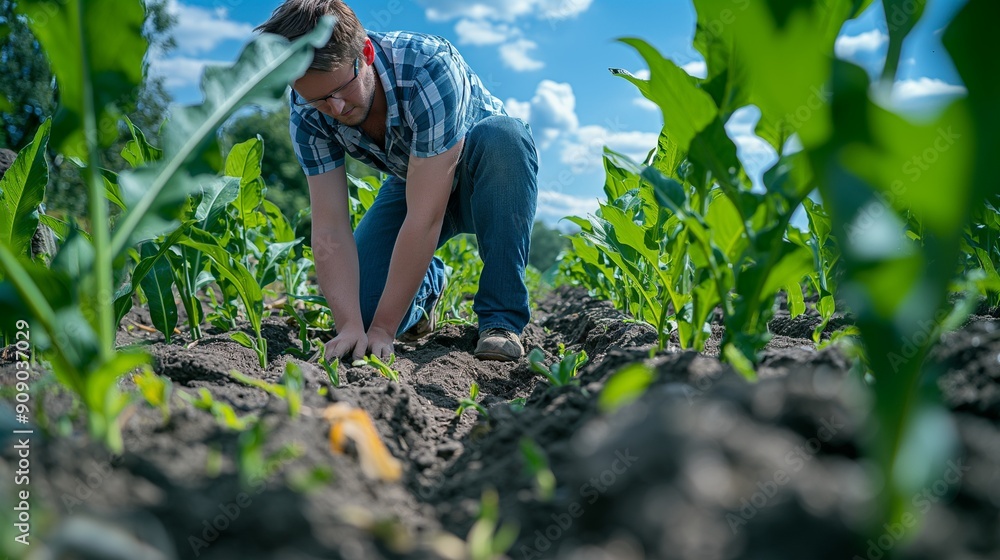 Fototapeta premium A team of scientists researching innovative methods to improve agricultural practices