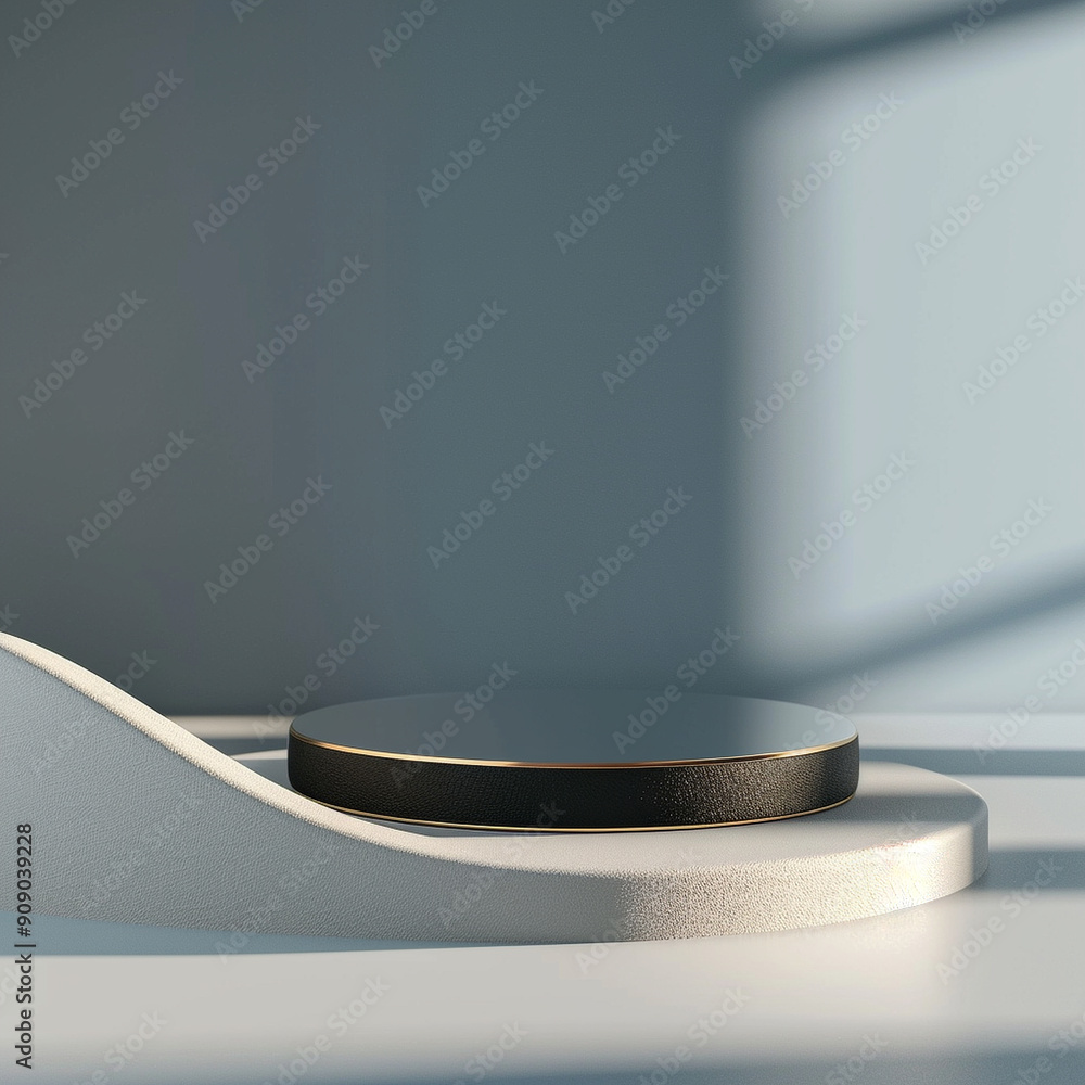 interior of a modern house with close up product display podium interior of a modern house with close up product display podium