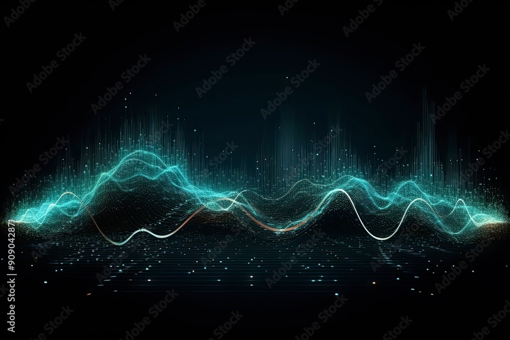 Fototapeta premium Abstract data visualization background with electronic waves