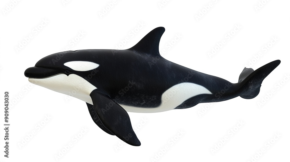 Killer Whale (Orca) on White Background Killer Whale (Orca) on White Background