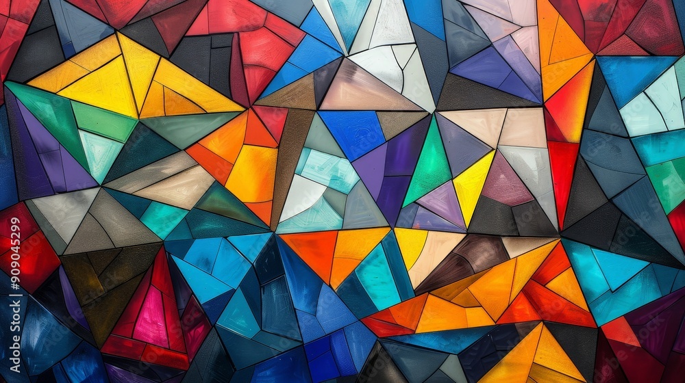Colorful mosaic pattern with geometric shapes and bright hues Colorful mosaic pattern with geometric shapes and bright hues