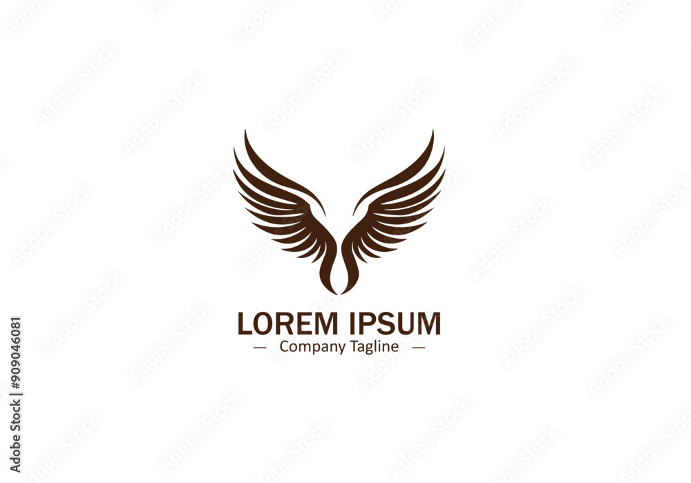 Fototapeta premium Isolated Abstract Wing Feather Silhouette Vector for Modern Logo Icons