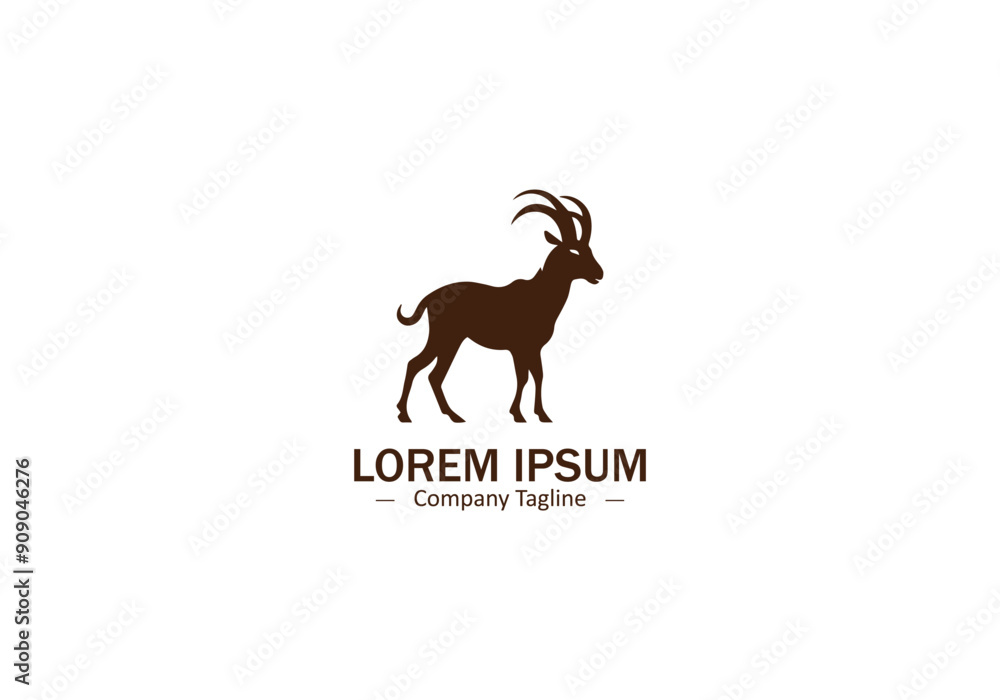 Isolated Goat Logo Design with Abstract and Modern Pet Icon Elements Isolated Goat Logo Design with Abstract and Modern Pet Icon Elements