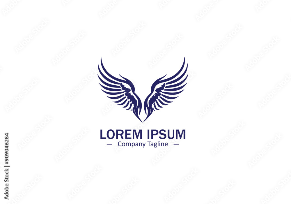 Isolated Wing Feather Logo Design with Abstract and Modern Icon Elements Isolated Wing Feather Logo Design with Abstract and Modern Icon Elements