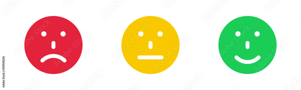 Feedback emoticon flat design icon set from negative to positive. different moods smiles and check mark sign, vector icons set.Emotions Range Vector Icon. Feedback emoticon flat design icon set from negative to positive. different moods smiles and check mark sign, vector icons set.Emotions Range Vector Icon.