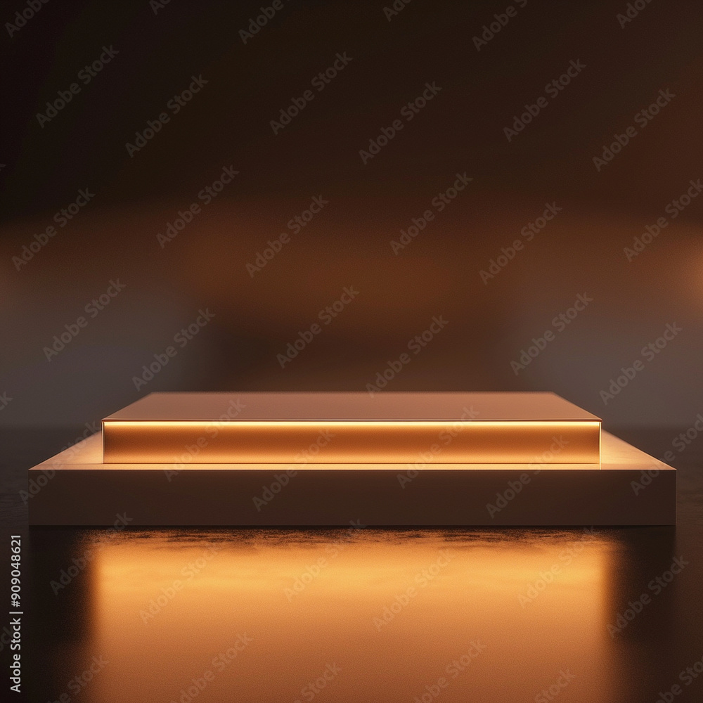 interior of a modern house with close up product display podium interior of a modern house with close up product display podium
