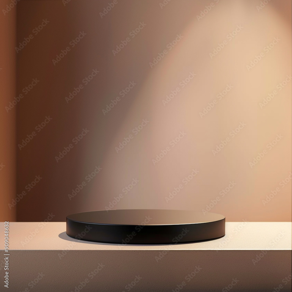 interior of a modern house with close up product display podium interior of a modern house with close up product display podium