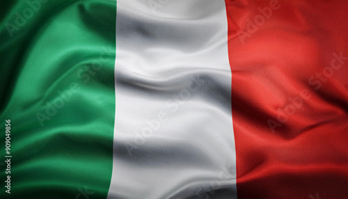 Italian flag background with flag fluttering texture