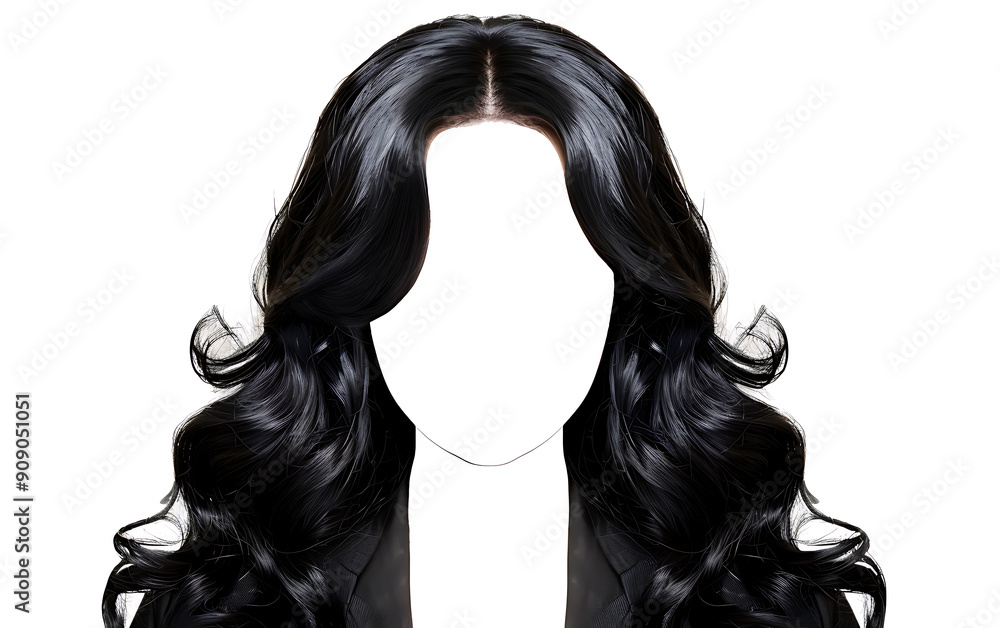 Fototapeta premium Black, white, and grey long, flowing hair, beauty, elegance, and fashion, perfect for a beauty or fashion ad. 
