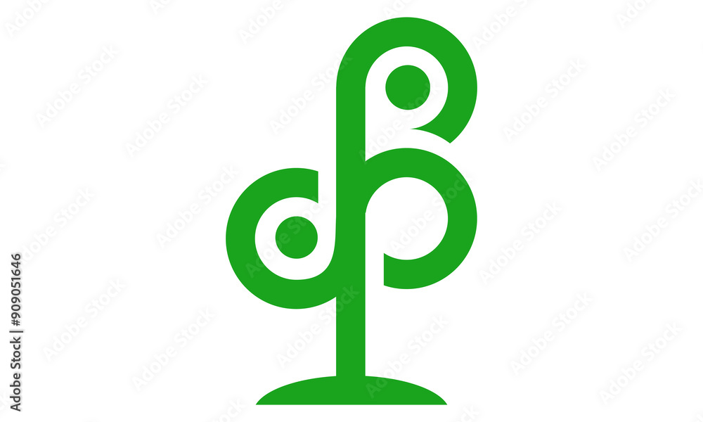 simple green plant leaf logo