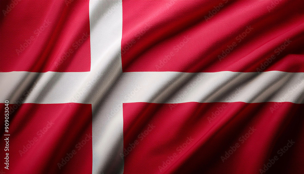 Denmark flag background with flag fluttering texture