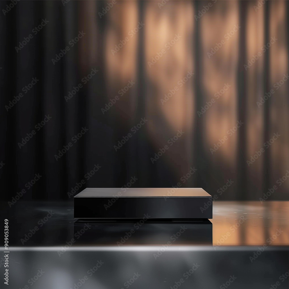 interior of a modern house with close up product display podium interior of a modern house with close up product display podium