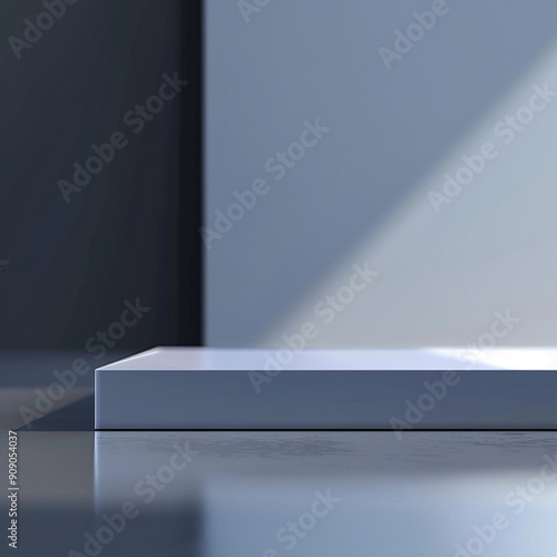 interior of a modern house with close up product display podium