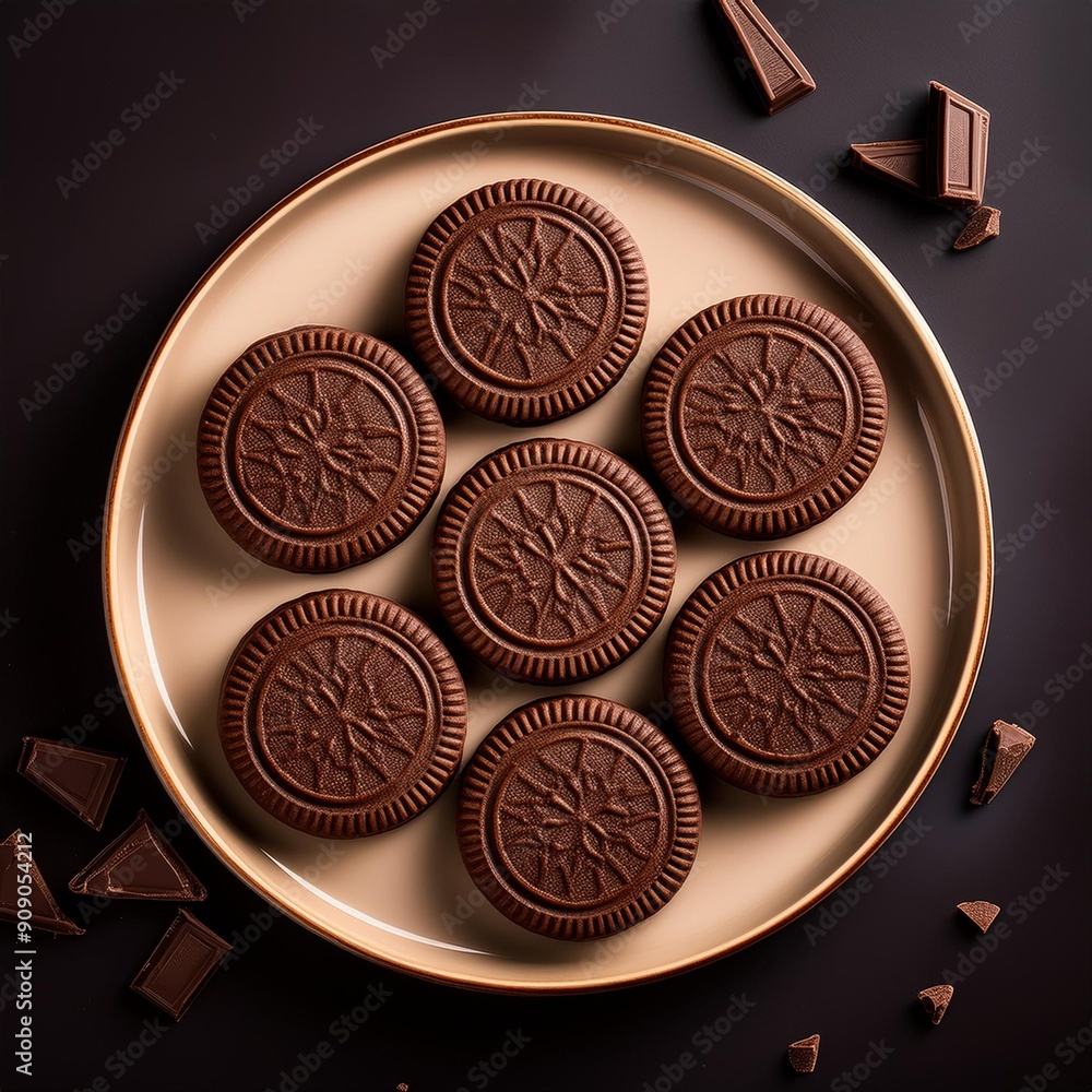 plate of chocolate biscuits