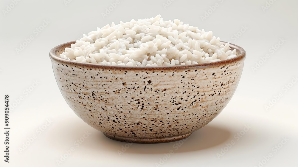 White Rice in a Brown Bowl - Photo White Rice in a Brown Bowl - Photo