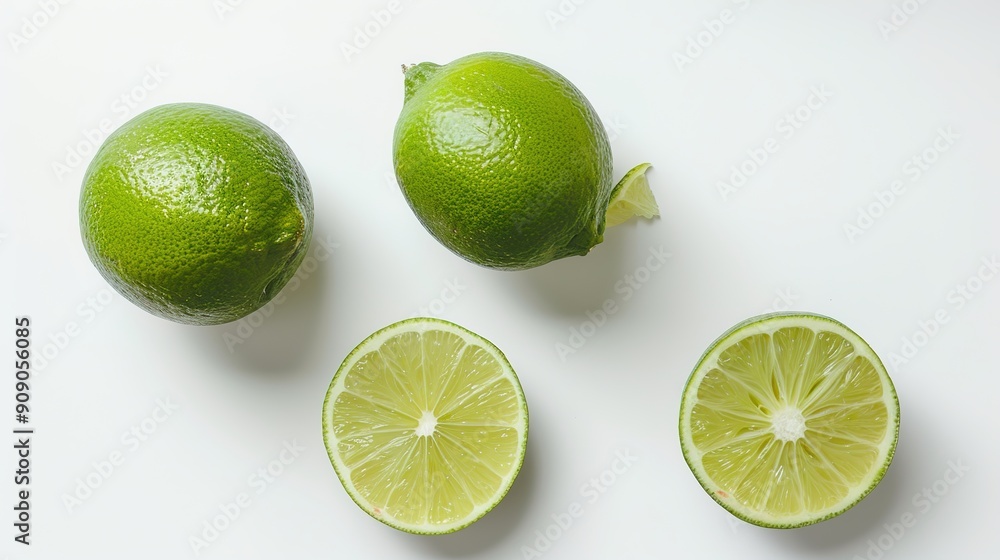Lime Fruits on White Background Lime Fruits on White Background