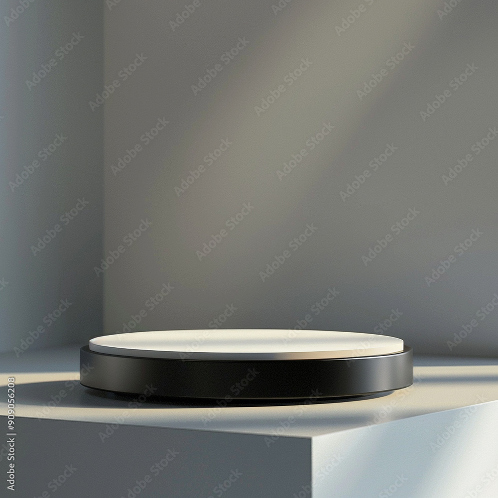 interior of a modern house with close up product display podium interior of a modern house with close up product display podium
