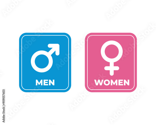 Gender symbol of human, gender equality in society. Man and woman equal, balance and diversity in workplace, female and male employee with equal opportunity concept. Vector Icon, label, sign, sticker