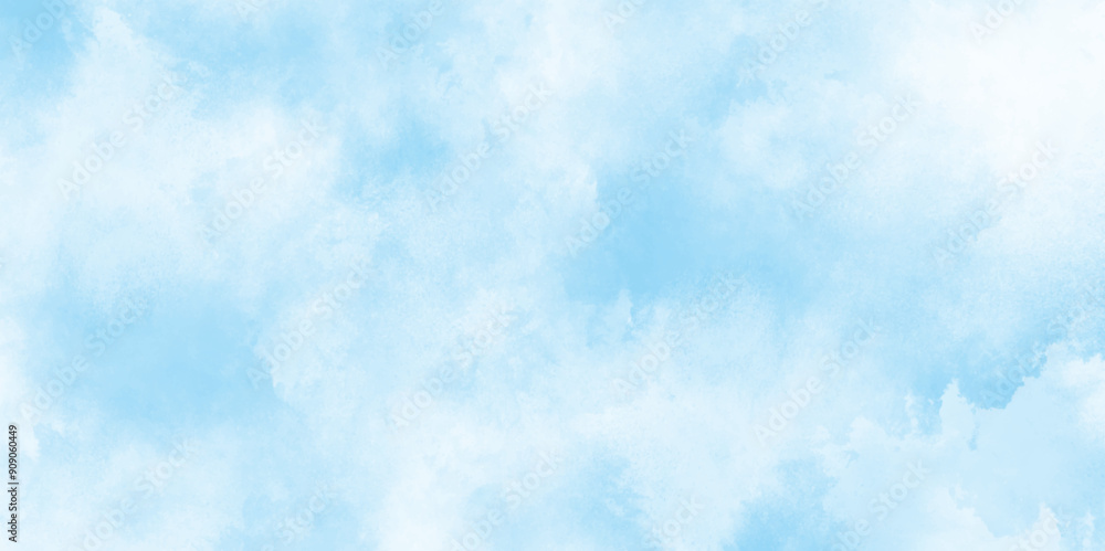 Abstract beautiful light blue cloudy sky clouds with stains, The summer is colorful clearing day Good weather with natural clouds, watercolor shades aquarelle painted cloudy sky background. Abstract beautiful light blue cloudy sky clouds with stains, The summer is colorful clearing day Good weather with natural clouds, watercolor shades aquarelle painted cloudy sky background.