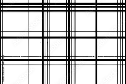 Horizontal and vertical lines, regularly spaced and intersecting, creating a simple, consistent plaid effect, seamless pattern vector