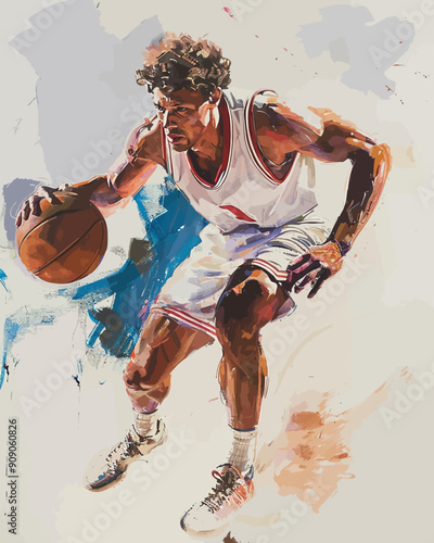 Basketball player abstract art