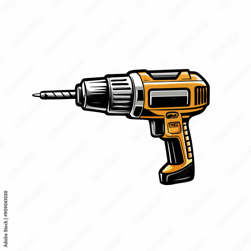 Vector illustration of a drill silhouette. Vector illustration of a drill silhouette.