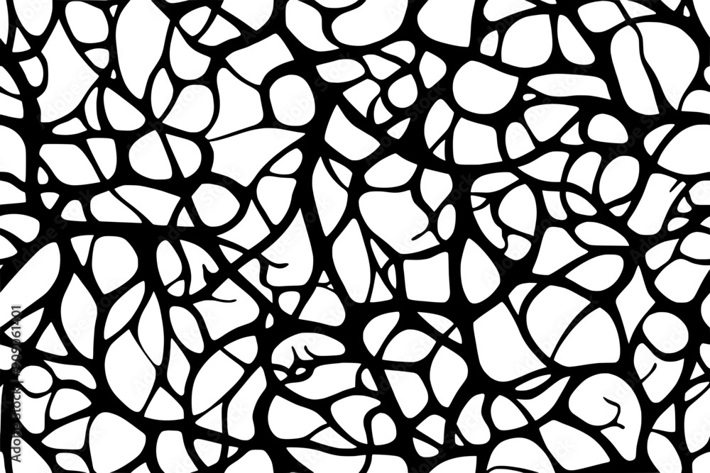 Naklejka premium Pattern of interconnected vines, forming a continuous, organic design across the surface, seamless pattern vector