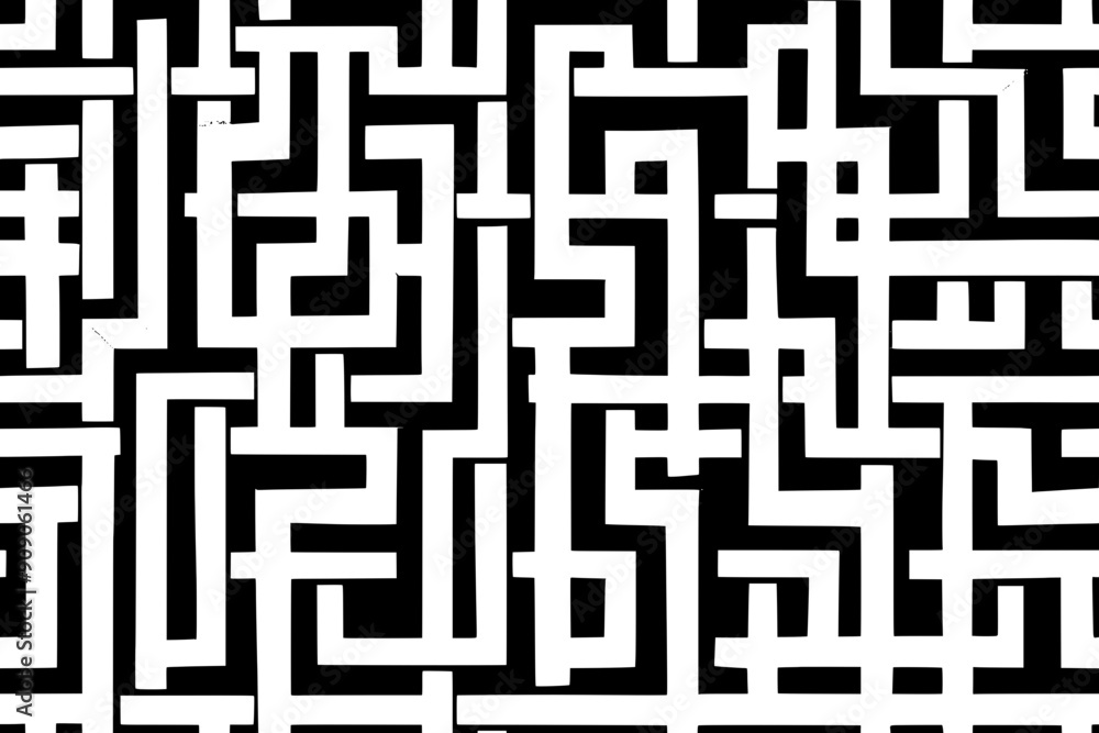 Repeated square motifs in a grid, each filled with different interwoven lines, forming a consistent grid layout, seamless pattern vector Repeated square motifs in a grid, each filled with different interwoven lines, forming a consistent grid layout, seamless pattern vector