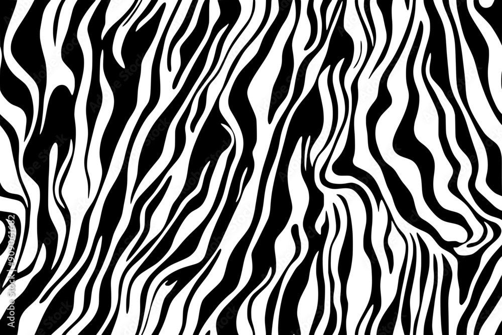 Repeating tiger-stripe pattern with uneven, wavy lines, conveying a sense of movement, seamless pattern vector Repeating tiger-stripe pattern with uneven, wavy lines, conveying a sense of movement, seamless pattern vector
