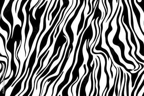 Repeating tiger-stripe pattern with uneven, wavy lines, conveying a sense of movement, seamless pattern vector