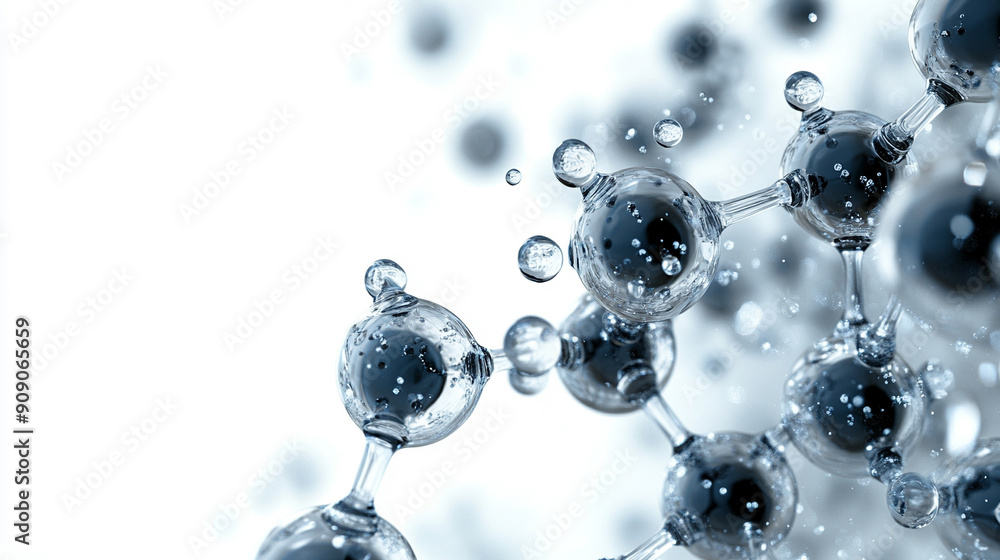 transparent molecular structure on a dark background, showcasing the intricate bonds between atoms. This image symbolizes scientific discovery, molecular biology, and the complexity of chemical intera transparent molecular structure on a dark background, showcasing the intricate bonds between atoms. This image symbolizes scientific discovery, molecular biology, and the complexity of chemical intera