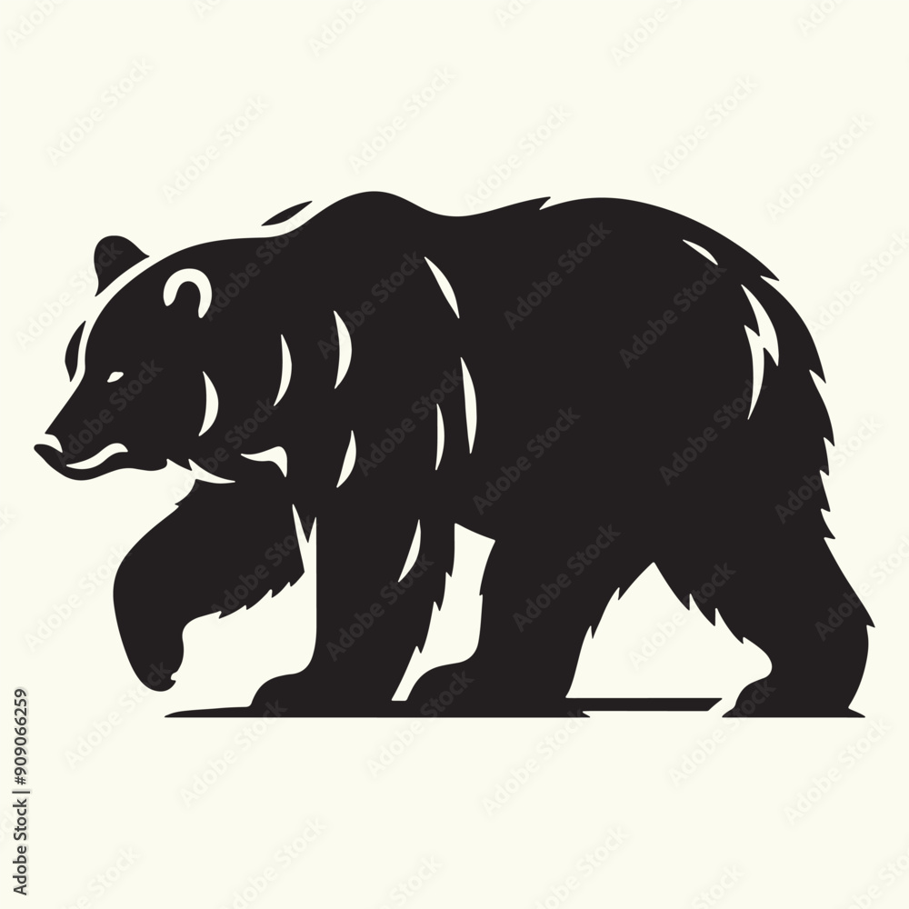 Fototapeta premium Bear Animal Silhouette Vector Illustration Design