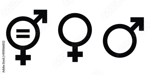 Gender equality Icon, Gender equal sing symbol vector Illustration