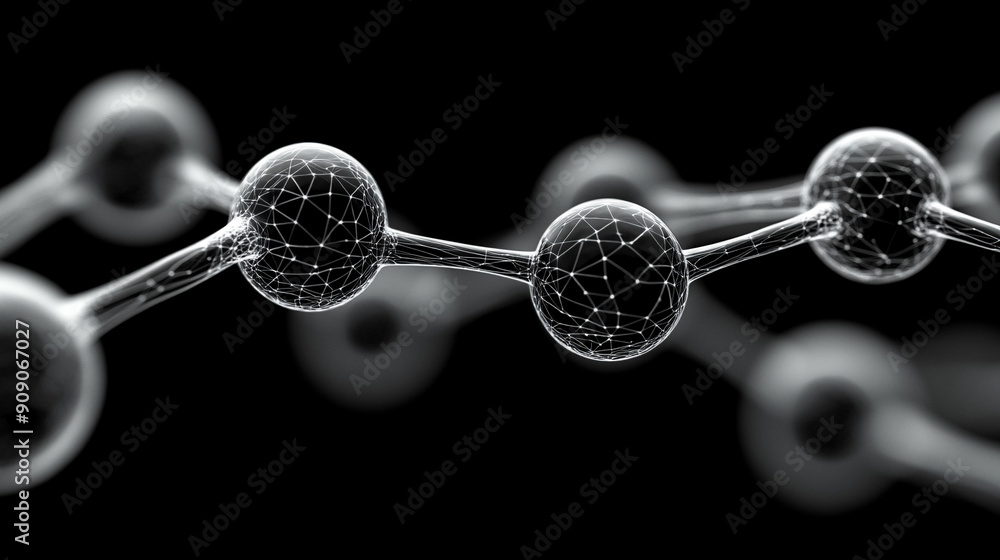 transparent molecular structure on a dark background, showcasing the ...