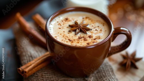 Invigorating Hot Chai Tea Infused with Milk and Exotic Spices