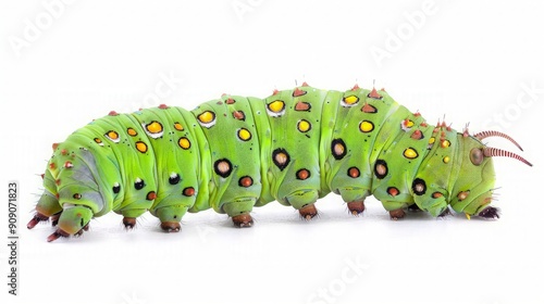 Green Caterpillar with Yellow and Black Spots