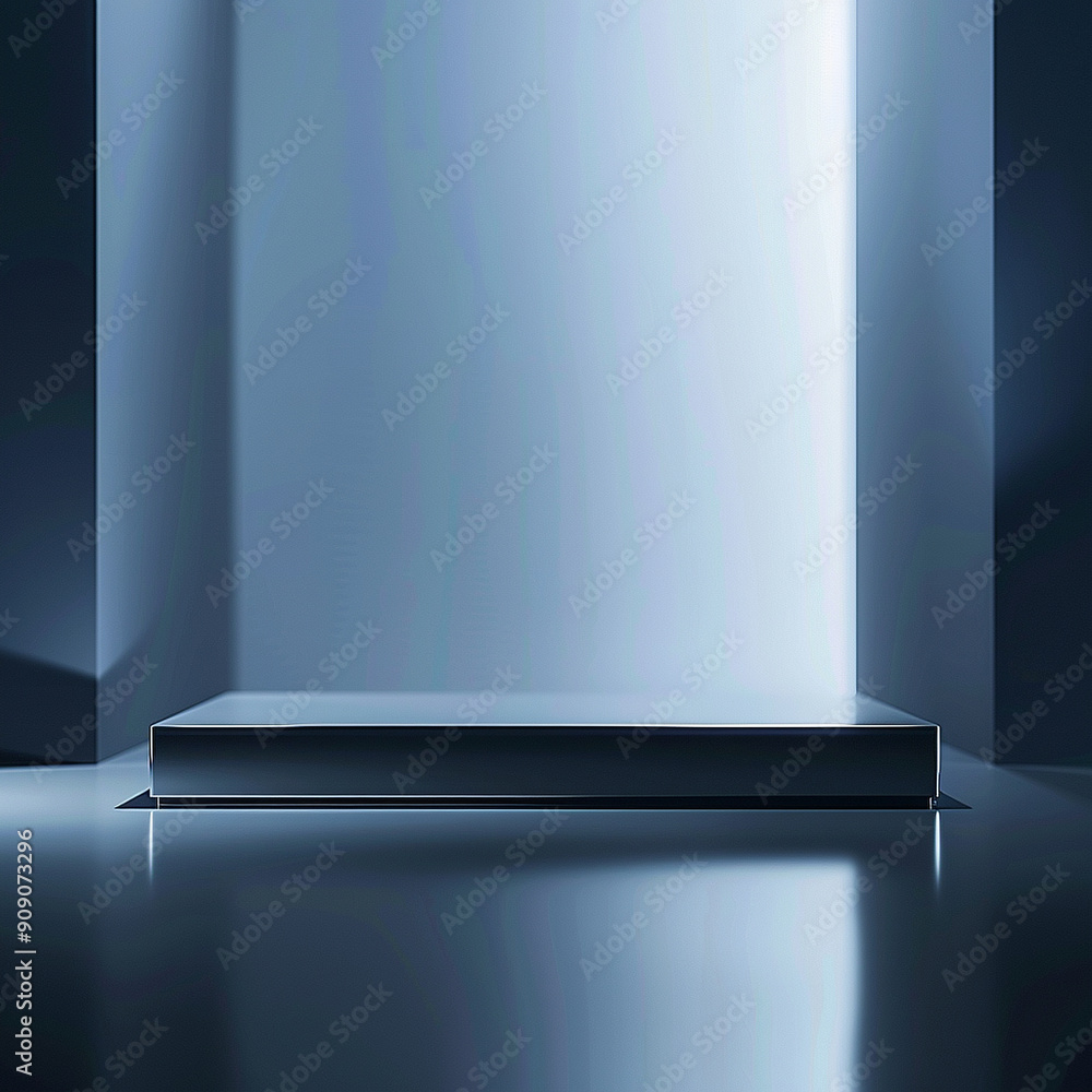 interior of a modern house with close up product display podium interior of a modern house with close up product display podium